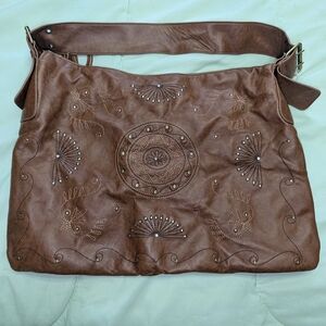 Brown Embroidered Women's Bag